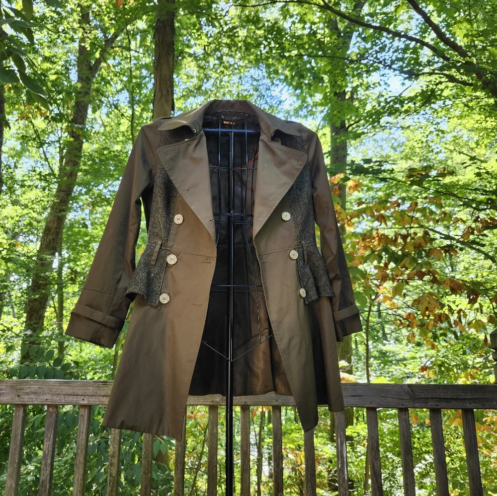 Steve Madden Army Green Trench style Coat - Picture 2 of 5